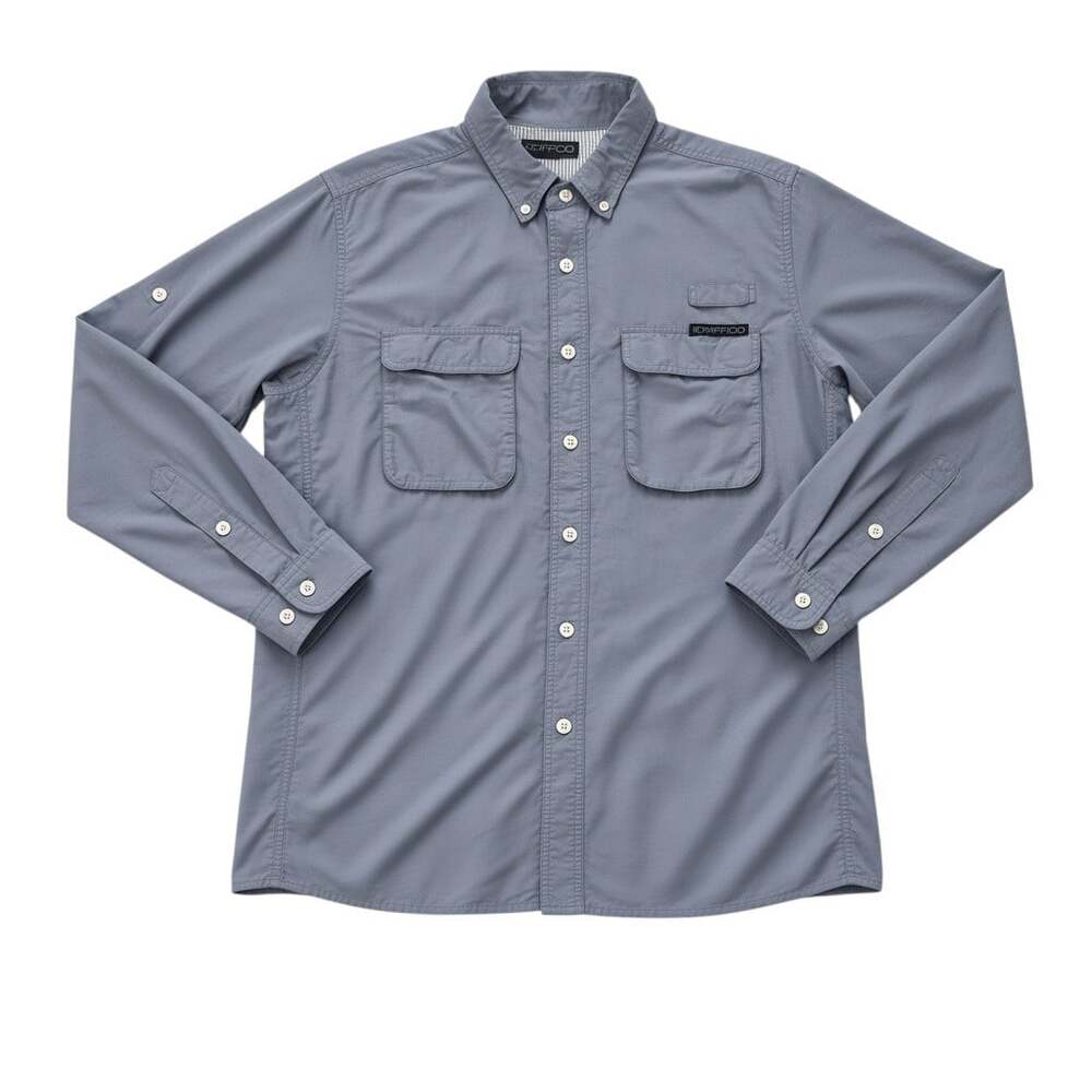 ExOfficio Men's L Slate Blue Long Sleeve Travel Fishing Shirt Vented Back Nylon - Picture 4 of 14